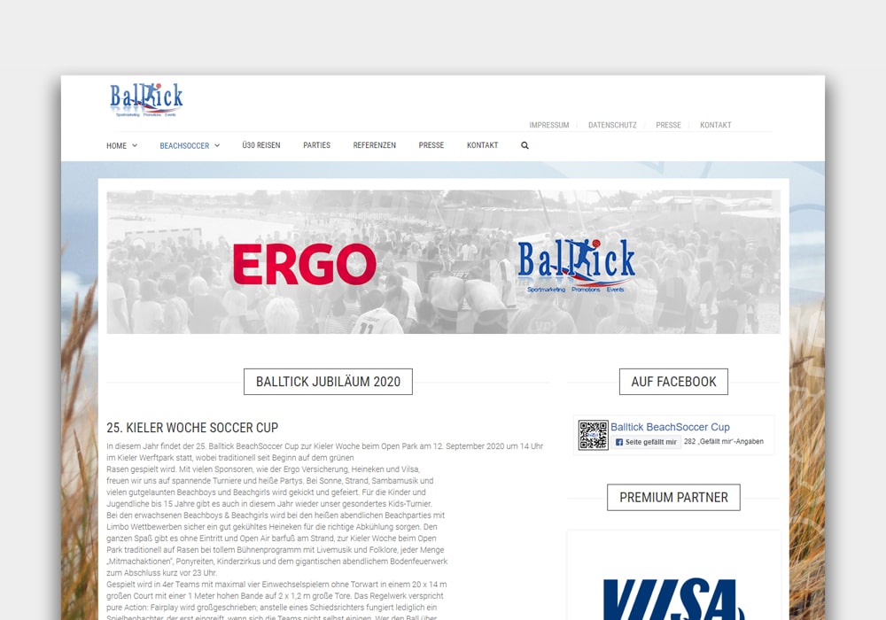 Balltick Webseite