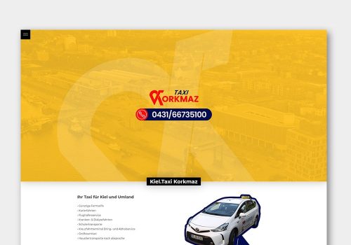 Grafik Design Wordpress One-Page Webseite Taxi Korkmaz Kiel