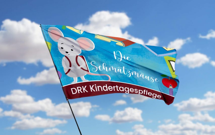 Grafik Design Flagge Die Schmatzmäuse DRK Kindertagespflege