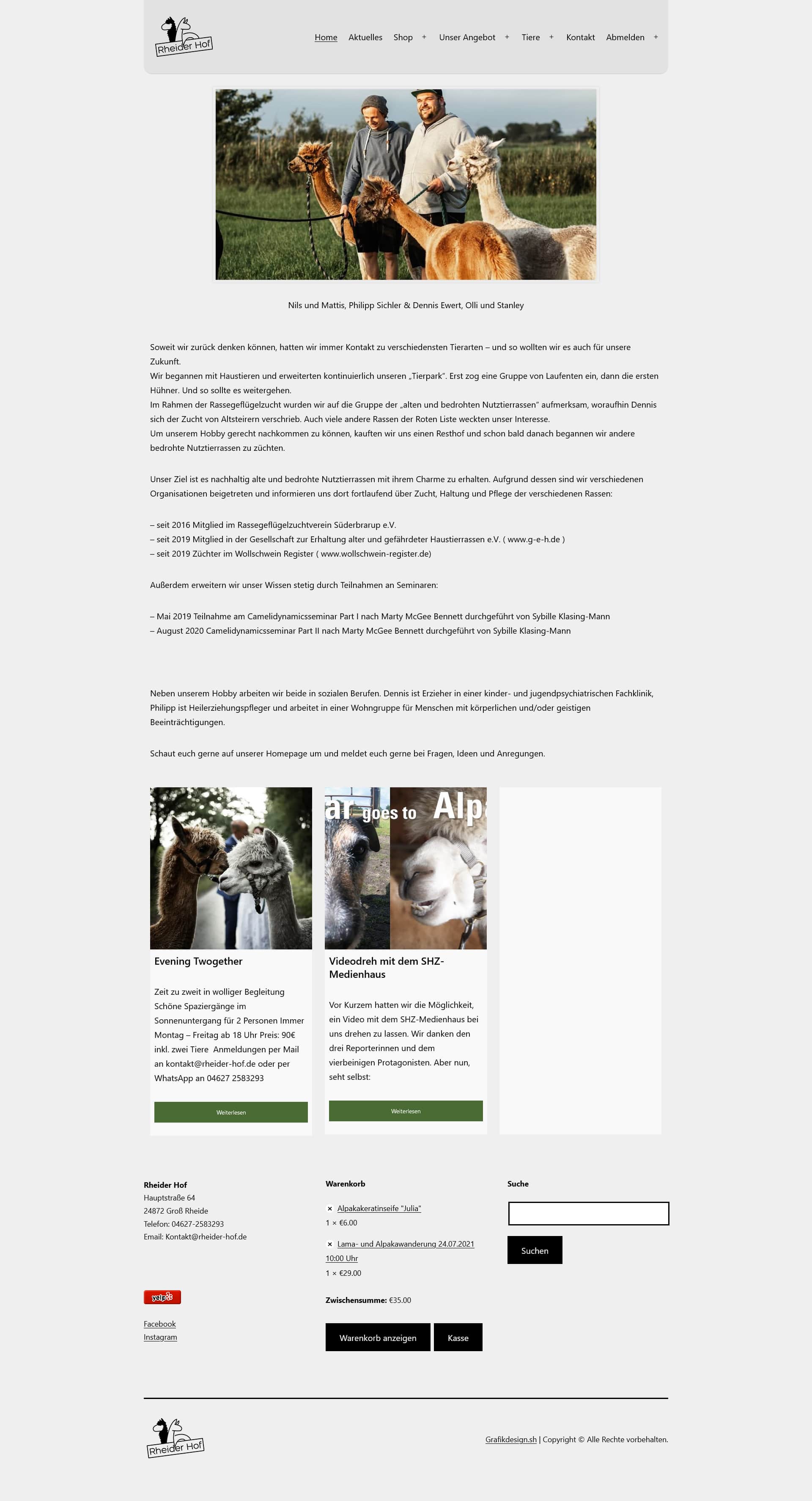 Grafik Design WordPress Webseite Rheider Hof Fullsize Preview