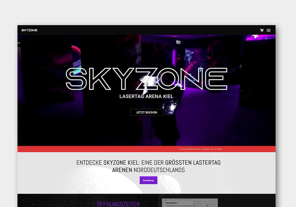 Skyzone Kiel Lasertag Wordpress Webseite