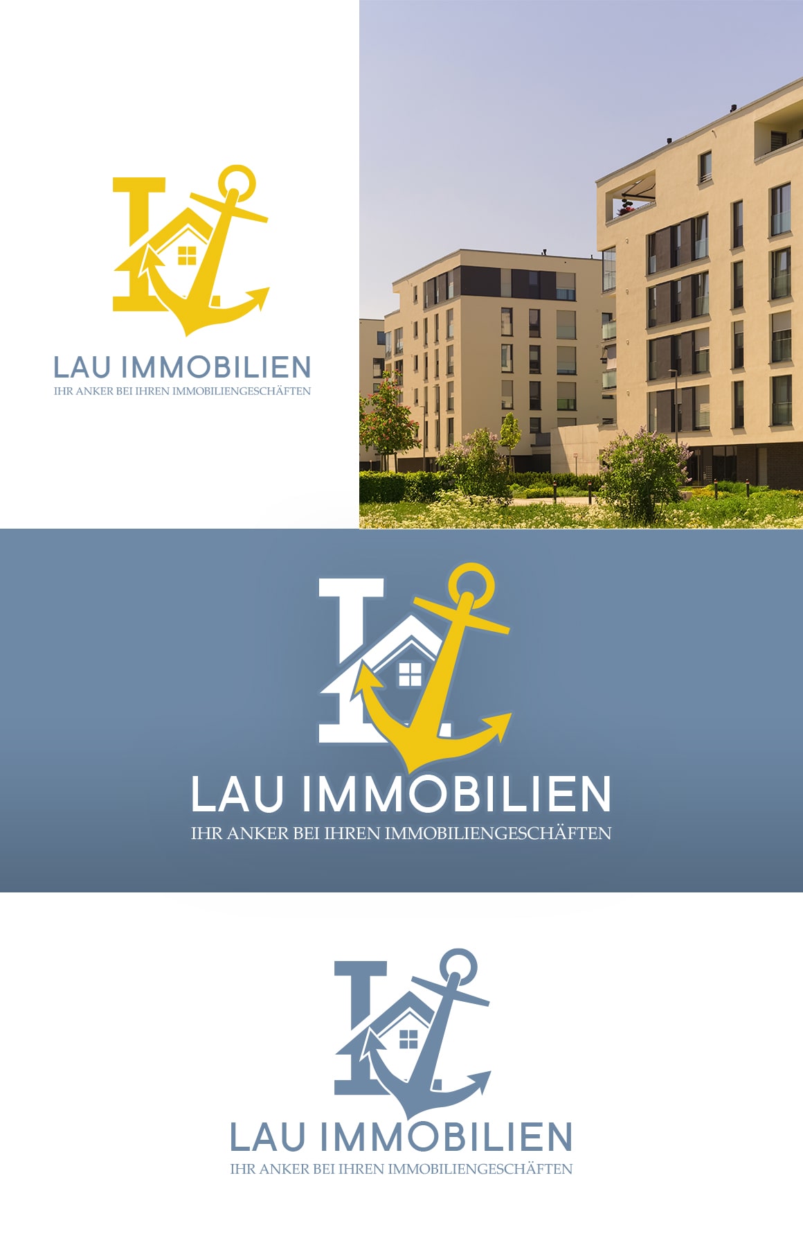 Lau Immobilien - Ihr Anker bei Ihren Immobiliengeschäften Logo Design Vorschau